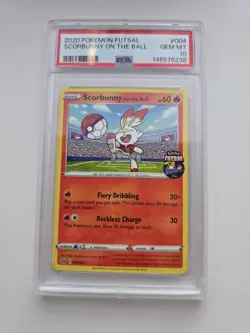 2020 POKEMON FUTSAL #004 SCORBUNNY ON THE BALL PSA 10 - Image 1
