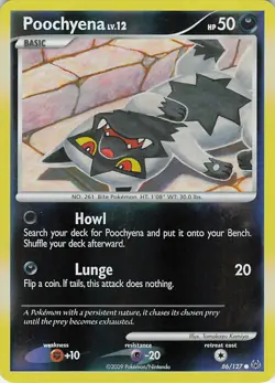 Poochyena 86/127 Common Platinum Pokemon Reverse Holo Near Mint - Image 1