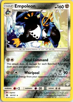 Empoleon 81/131 R Forbidden Light Pokemon Reverse Holo NM/M - Image 1