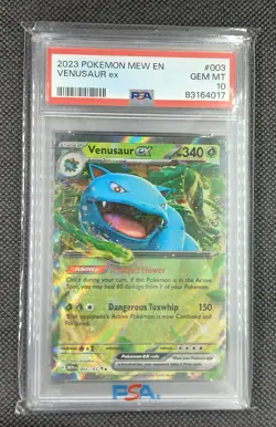 2023 POKEMON MEW EN-151 #003 VENUSAUR EX PSA 10 - Image 1