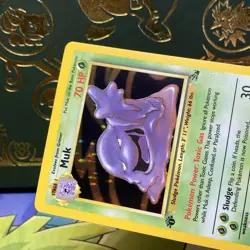 Pokemon 1999 Muk 1st Edition Holo Rare Fossil 13/62 NM/M - Image 3