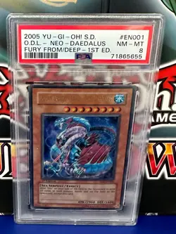 2005 Yu-Gi-Oh! Ocean Dragon Lord Neo-Daedalus SD4-EN001 PSA 8! UR - Image 1