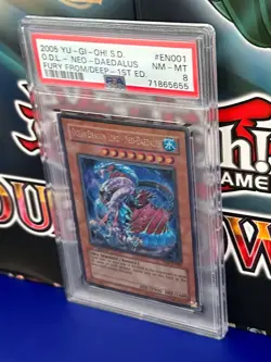 2005 Yu-Gi-Oh! Ocean Dragon Lord Neo-Daedalus SD4-EN001 PSA 8! UR - Image 3