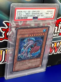 2005 Yu-Gi-Oh! Ocean Dragon Lord Neo-Daedalus SD4-EN001 PSA 8! UR - Image 4