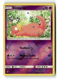 Pokemon Card Slowpoke Reverse Holo LP SM - Guardians Rising 48/145 - Image 1