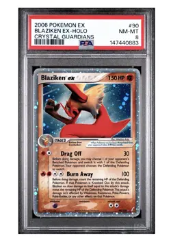 Pokemon TCG Blaziken EX Crystal Guardians Holo Card 90/100 EX Rare Psa 8 - Image 1