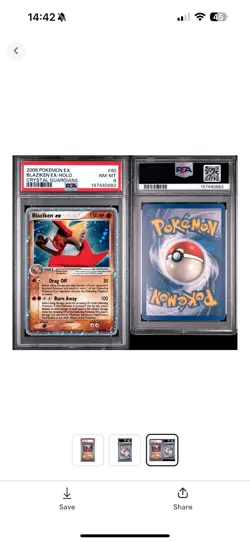 Pokemon TCG Blaziken EX Crystal Guardians Holo Card 90/100 EX Rare Psa 8 - Image 2