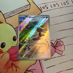 Paldean Wooper 102/094 Illustration Rare Phantasmal Flames Pokemon Holo NM - Image 1