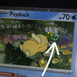 TRIPLE SWIRLS 🌀💫 Psyduck 007 Mega Cosmos Holo Promo Nintendo Pokemon Card - Image 1