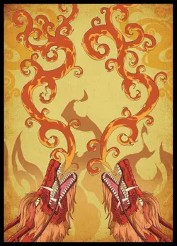 100PCS MTG Card Sleeves Art Deck Protector, Matte Back & Clear Front,Dragon Fire - Image 1