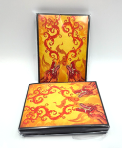 100PCS MTG Card Sleeves Art Deck Protector, Matte Back & Clear Front,Dragon Fire - Image 2