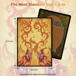 100PCS MTG Card Sleeves Art Deck Protector, Matte Back & Clear Front,Dragon Fire - Image 3