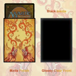 100PCS MTG Card Sleeves Art Deck Protector, Matte Back & Clear Front,Dragon Fire - Image 4