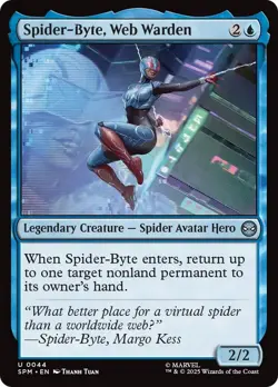 Spider-Byte, Web Warden [SPM - 44] Foil Uncommon Near Mint (Magic The Gathering) - Image 1