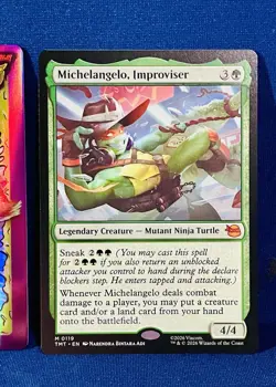 MTG, Michaelagelo, Improviser (M) TMT 0119 + (BONUS) SPLINTER 🧬 HOLO REFRACTOR - Image 3