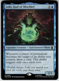Loki, God of Mischief 65 Rare Marvel Super Heroes Magic: The Gathering Foil NM - Image 1