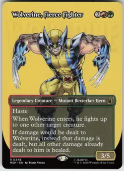 Wolverine, Fierce Fighter (Borderless) 378 Marvel Super Heroes Magic NM - Image 1