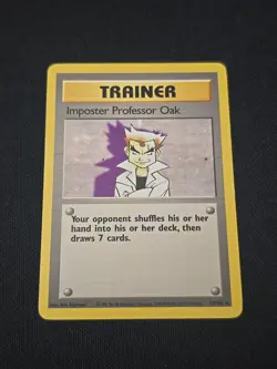 Imposter Professor Oak 073/102 Base Set Regular Black Star Rare Pokemon TCG LP - Image 1