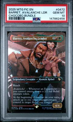 2025 MTG FINAL FANTASY COMMANDER CHOCOBO BUNDLE BARRET, AVALANCHE LEADER PSA 10 - Image 1