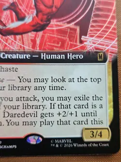Daredevil, Man Without Fear (Extended Art) Foil Unique Promos, MTG **NEW** - Image 3