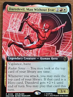 Daredevil, Man Without Fear (Extended Art) Foil Unique Promos, MTG **NEW** - Image 4