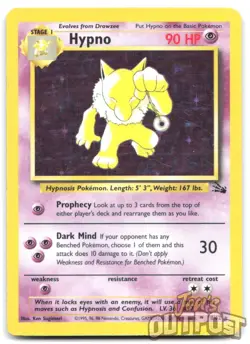 Hypno 8/62 Rare Fossil Pokemon Unlimited Holo HP - Image 1