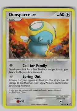 Dunsparce 73/127 Common Platinum Pokemon Lightly Played - Image 1