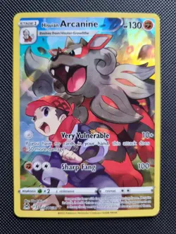Pokemon Hisuian Arcanine Tg08/Tg30 Swsh11: Lost Origin Trainer Gallery Holo - Image 1