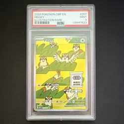 Pidgey 207/197 SV03 Obsidian Flames Illustration Rare Holo EN 2023 PSA 9 - Image 1