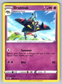 Drakloak 090/192 Uncommon Rebel Clash Pokemon NM - LP - Image 1