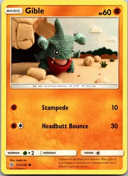 Gible 112/236 C Unified Minds Pokemon Lightly Played - Image 1
