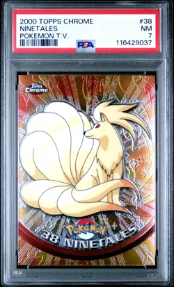 Ninetails Pokemon TV 2000 TOPPS Chrome #38 PSA 7 - Image 1