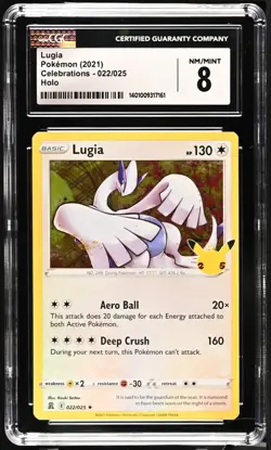 Lugia - Celebrations - Pokemon 2021 - 22/25 - CGC NM/MINT 8 - Image 1