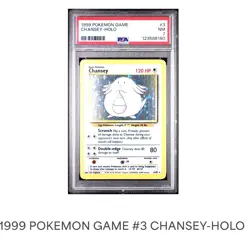 1999 Pokemon Base Set Chansey Holo Rare 3/102 PSA 7 NM - Image 1