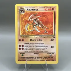 Vintage 1999 Pokemon TCG Kabutops 24/62 Fossil Rare ⭐ Unlimited Non-Holo - Image 1