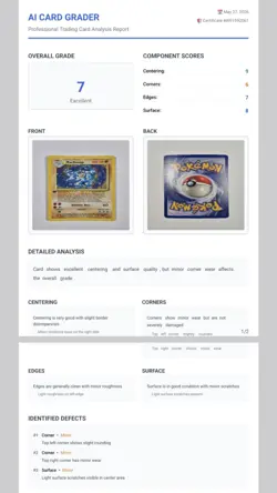 Pokemon Base Set Unlimited Machamp #8 1st Edition Thin "1" Stamp Holo Grade 7 - Image 3