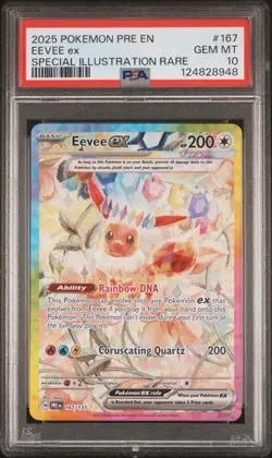 2025 POKEMON PRE EN-PRISMATIC EVOLUTIONS #167 EEVEE EX PSA 10 - Image 1