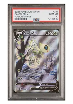 PSA 10 CELEBI V 245 FUSION STRIKE SWORD & SHIELD ALT ART POKEMON GEM MINT - Image 1