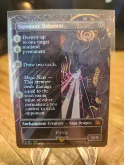 MTG Magic the Gathering Final Fantasy Summon: Bahamut Borderless Foil #0356 NM - Image 1