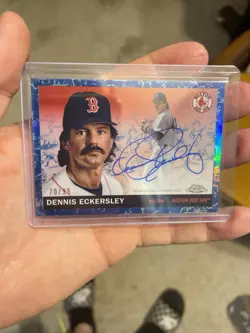 2025 Topps Chrome Platinum Baseball Dennis Eckersley On Card Auto SP 70/99 HOFer - Image 2