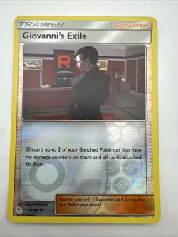 Giovanni's Exile 57/68 Uncommon Hidden Fates Pokemon Reverse Holo Near Mint - Image 1