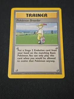 Pokemon Breeder 076/102 Base Set Regular Black Star Rare WOTC Vintage Pokemon LP - Image 1