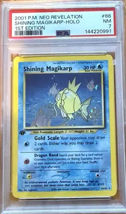 2001 POKEMON NEO REVELATION 1ST EDITION #66 SHINING MAGIKARP-HOLO PSA 7 - Image 1