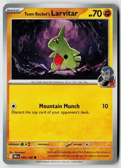 Pokemon SV10: Destined Rivals #094/182 Team Rocket's Larvitar - Image 1
