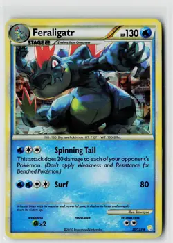 Pokemon HeartGold SoulSilver #20/123 Feraligatr Damaged - Image 1