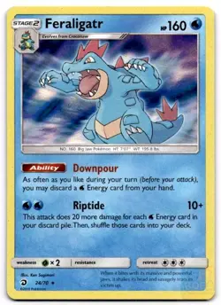 Feraligatr 24/70 Holo Rare Dragon Majesty Pokemon Holo Damaged - Image 1