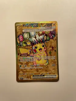 Pokemon Pikachu EX 247/191 Surging Sparks Gold Hyper Rare LP - Image 1