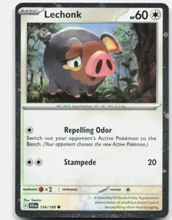 Lechonk (Cosmo Holo) 154/198 Promo Pokemon Lightly Played - Image 1