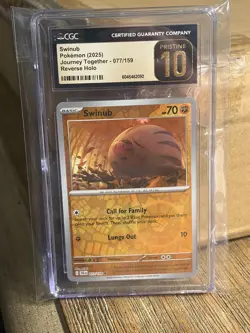 Swinub Pokemon (2025) Journey Together - 077/159 Reverse Holo CGC PRISTINE 10 - Image 1