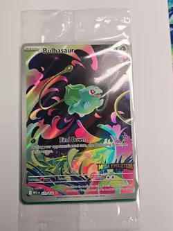 Pokemon TCG Bulbasaur - (Mega Evolution Stamped) 133/132 Box Topper Promo SEALED - Image 1